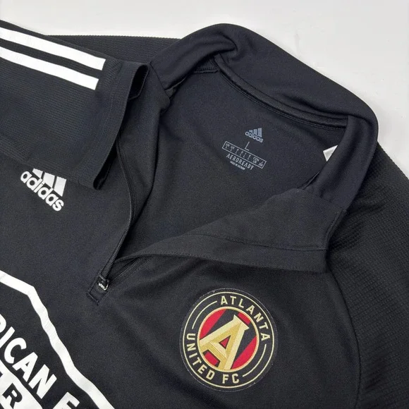 Atlanta United FC Adidas Aeroready Soccer Training Jersey Black Men L FS7116 - Picture 1 of 8